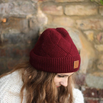 burgundy  Women's winter cashmere hat