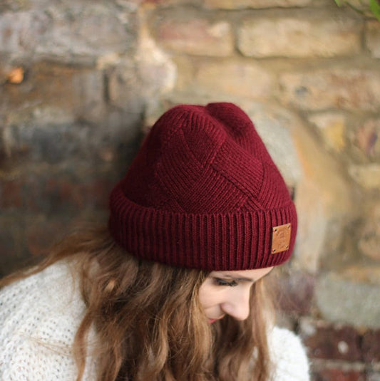 burgundy  Women's winter cashmere hat