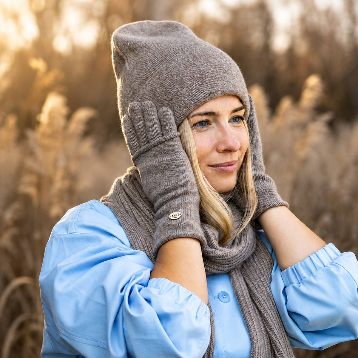 Women’s Cashmere 2-in-1 Gloves – Fingerless & Full Finger Winter Gloves, Soft Warm Knit Gloves, Gift for Her