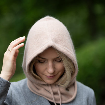 blush Cashmere Balaclava – Women’s Winter Hood Hat