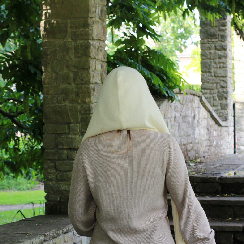 ivory white NEW STYLE Hooded Cashmere Scarf for Women – Soft Warm Winter Wrap, Long and Wide Cozy Womens  Gift, Elegant Cold Weather Accessory