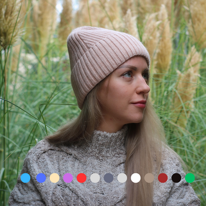 100% Mulberry Silk Lined Cashmere Hat