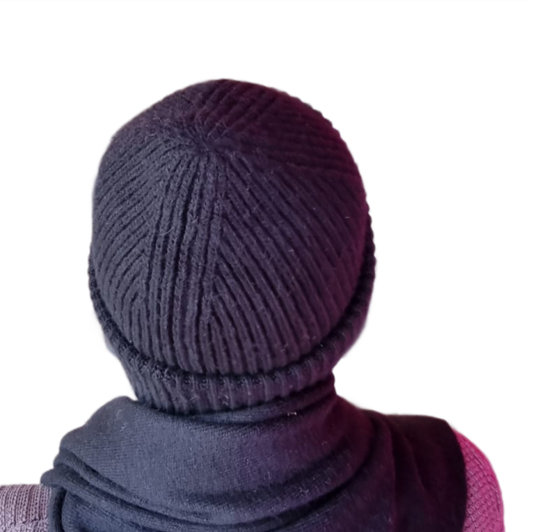 black Silk-Lined Triple Layer Men’s Cashmere Hat – Hair-Friendly Winter Beanie, Cozy Gift for Him, Reduces Frizz & Breakage