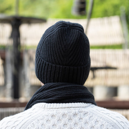 black 100% Mulberry Silk Lined Men’s Cashmere Hat