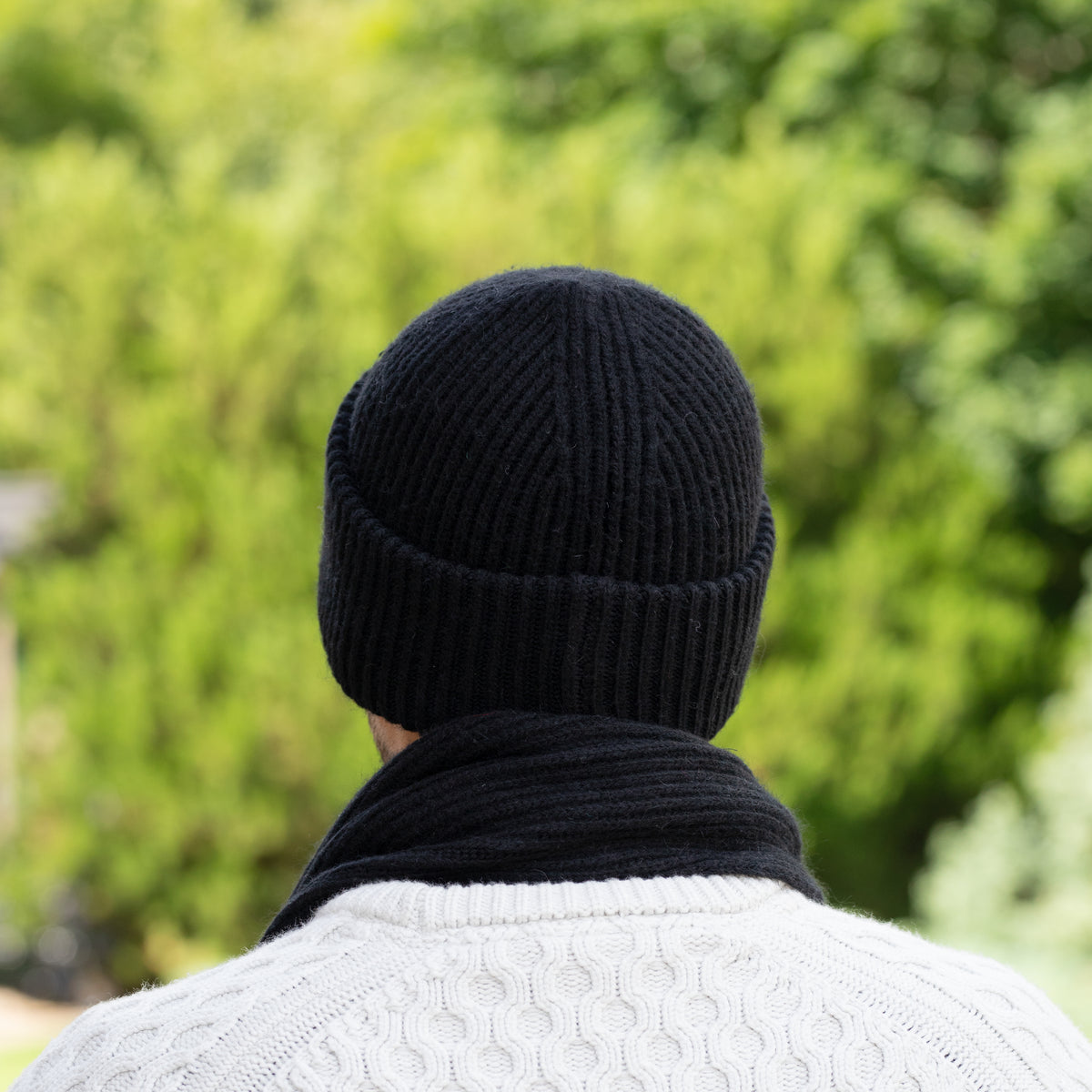 black Long Cashmere Scarf for Men – Soft & Warm Winter Scarf