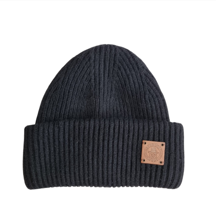black Silk-Lined Triple Layer Men’s Cashmere Hat – Hair-Friendly Winter Beanie, Cozy Gift for Him, Reduces Frizz & Breakage