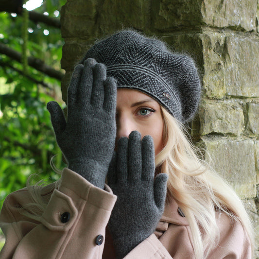 black Women’s Cashmere Blend Beret – Warm Double Layer Winter Hat, French Style, Cozy Gift for Her, Mum or Grandma