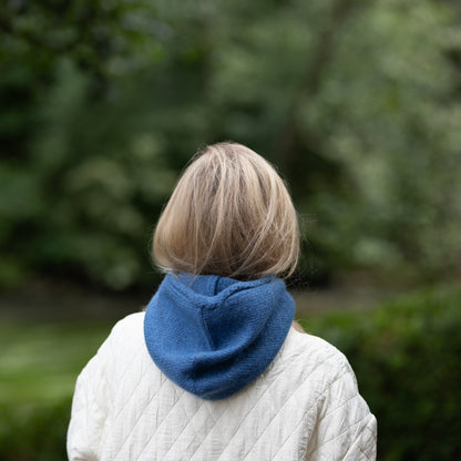 blue Cashmere Winter Hooded Balaclava Hat for Women