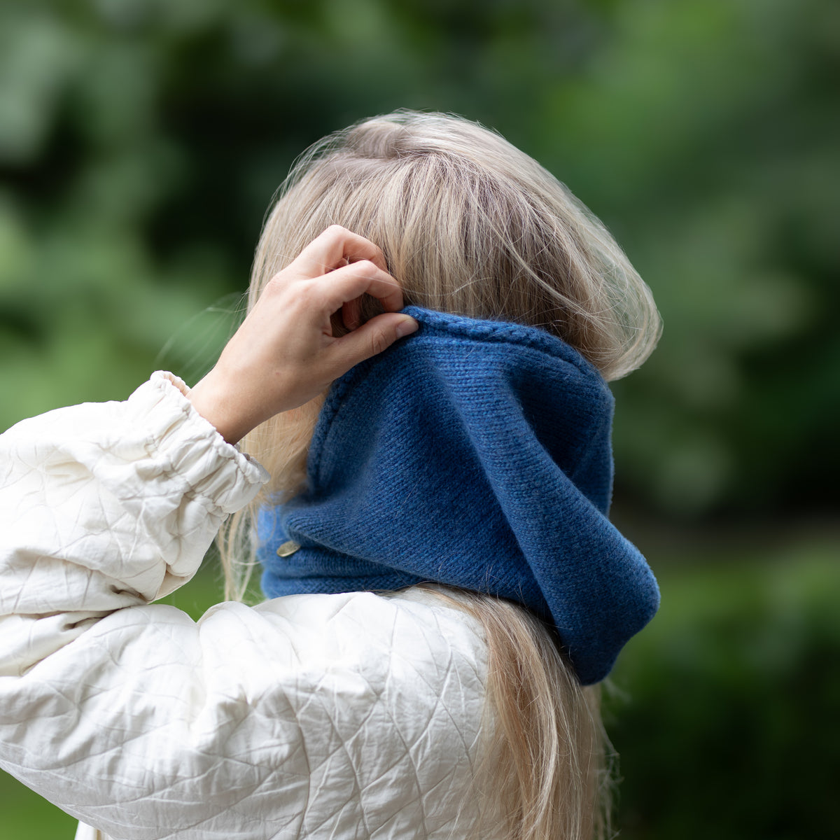 blue Cashmere Winter Hooded Balaclava Hat for Women