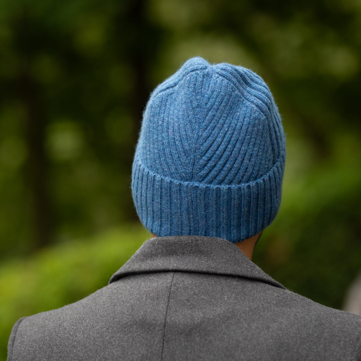 blue 100% Mulberry Silk Lined Men’s Cashmere Hat