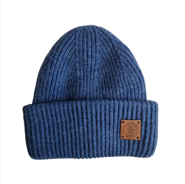 azure blue Silk-Lined Triple Layer Men’s Cashmere Hat – Hair-Friendly Winter Beanie, Cozy Gift for Him, Reduces Frizz & Breakage