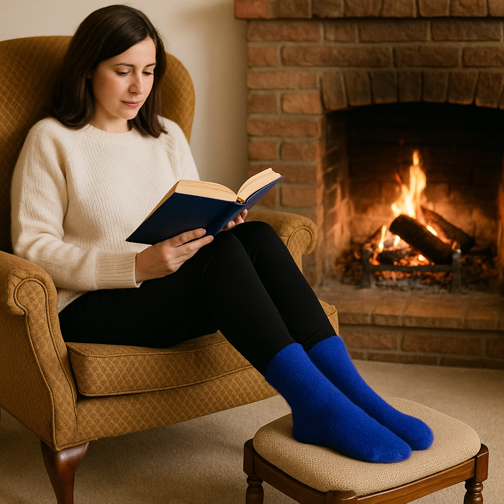 cobalt blue Women's Cashmere Wool Socks – Soft, Warm Winter Socks for Her | Cozy Gift Idea for Women | Luxury Cold Weather Essentials