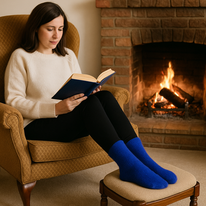 cobalt blue Women's Cashmere Wool Socks – Soft, Warm Winter Socks for Her | Cozy Gift Idea for Women | Luxury Cold Weather Essentials