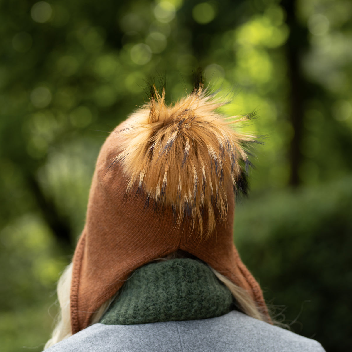 Women’s Cashmere Winter Hat With Real Fox Fur