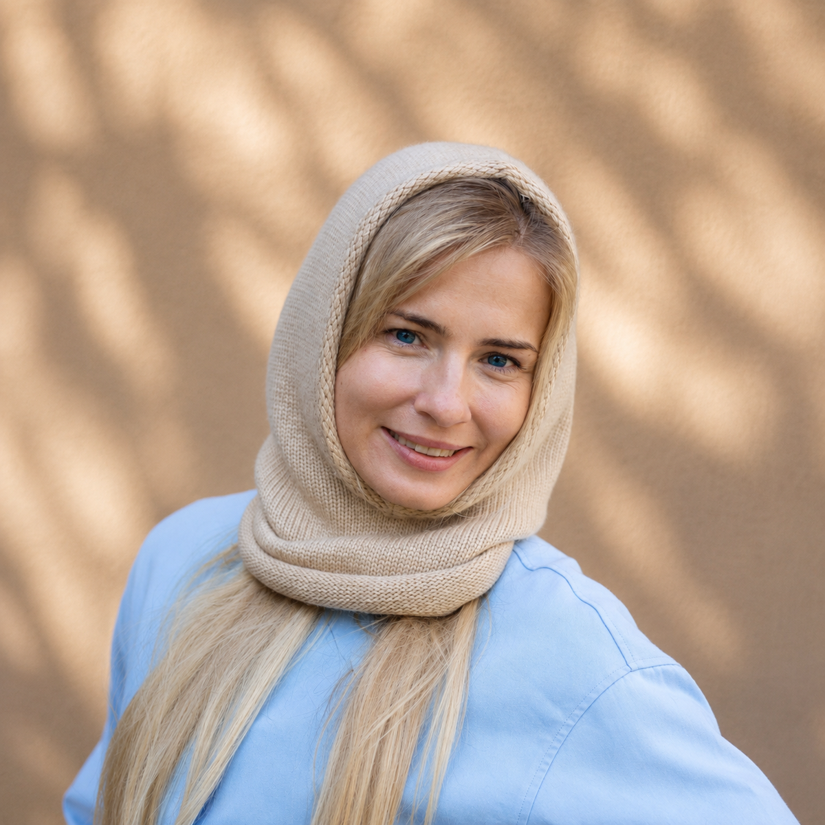 brown Cashmere Winter Hooded Balaclava Hat for Women