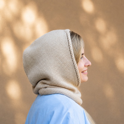brown Cashmere Winter Hooded Balaclava Hat for Women