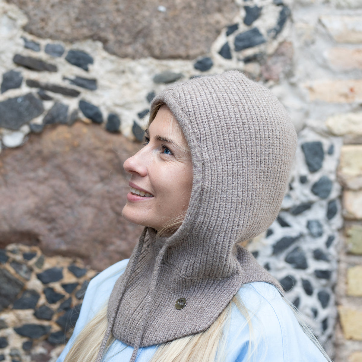 brown Satin-Lined Cashmere Balaclava – Women’s Winter Hood Hat