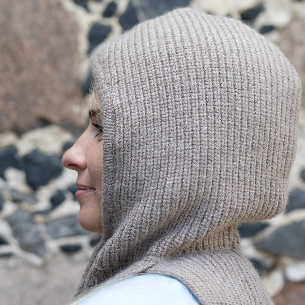 brown 100% Pure Silk Lined Cashmere Balaclava – Women’s Winter Hood Hat