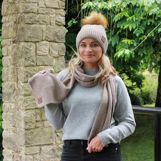 brown Long Cashmere Scarf for Women & Men – Soft, Warm Winter Wrap, Elegant Gift for Her or Him, Cozy Unisex Accessory for Cold Weather