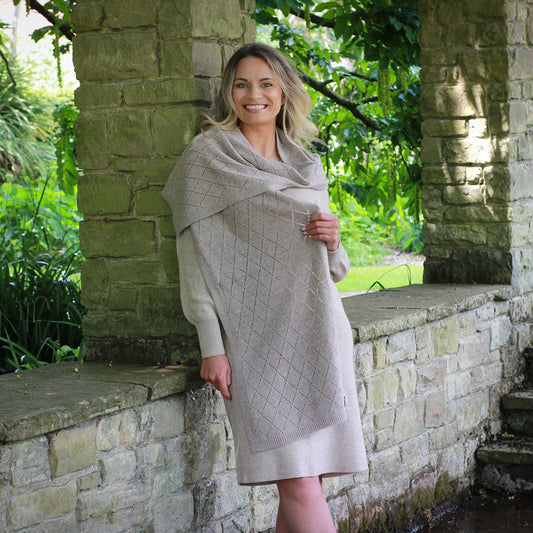 brown Luxury Long Cashmere Scarf for Women – Soft Warm Winter Wrap, Elegant Gift for Her, Mum or Grandma, Stylish Cold Weather Shawl