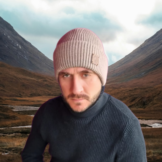 brown Silk-Lined Triple Layer Men’s Cashmere Hat – Hair-Friendly Winter Beanie, Cozy Gift for Him, Reduces Frizz & Breakage