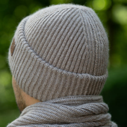 brown 100% Pure Silk-Lined Men’s Cashmere Beanie