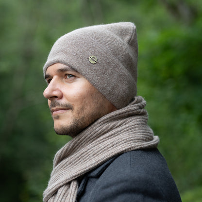 brown 100% Mulberry Silk Lined Men’s Cashmere Hat
