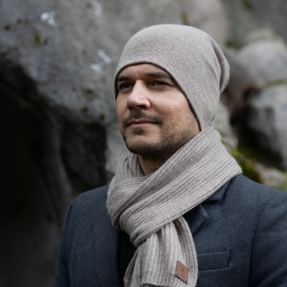brown Long Cashmere Scarf for Men – Soft & Warm Winter Scarf