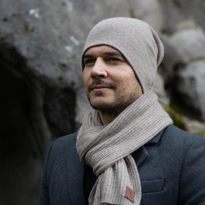 brown Long Cashmere Scarf for Men – Soft & Warm Winter Scarf