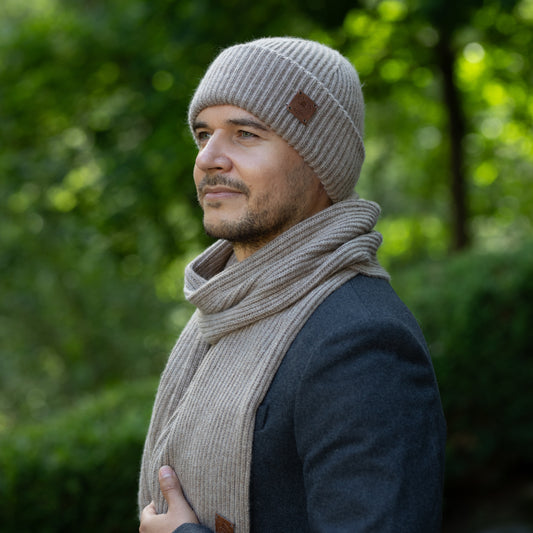 brown Long Cashmere Scarf for Men – Soft & Warm Winter Scarf