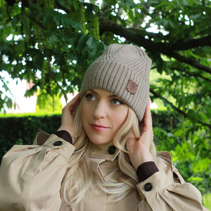 brown Satin-Lined Women’s Cashmere Hat 