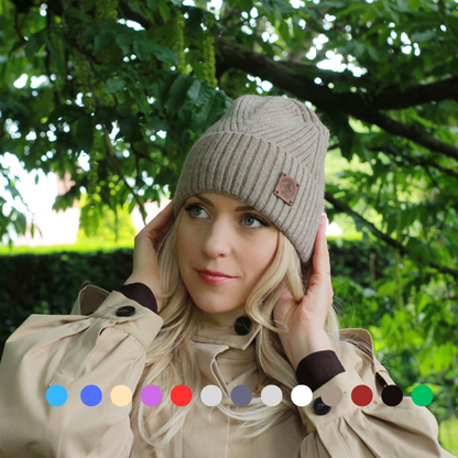 Mit Kaschmir und Seide gefütterte Strickmütze: Winddichte Wintermütze für Damen und Herren, ideal für dickes, lockiges und krauses Haar