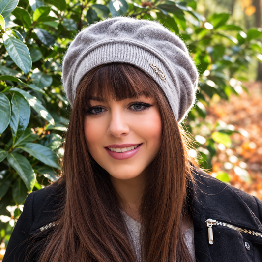 brown cashmere beret
