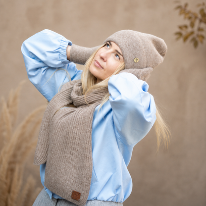 brown Long Cashmere Scarf for Women & Men