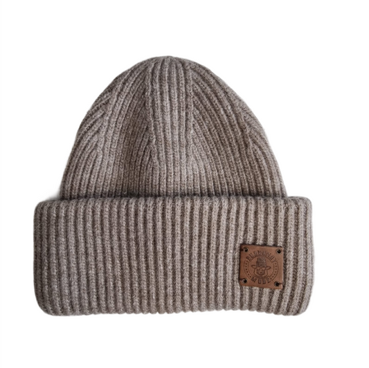 taupe brown Silk-Lined Triple Layer Men’s Cashmere Hat – Hair-Friendly Winter Beanie, Cozy Gift for Him, Reduces Frizz & Breakage