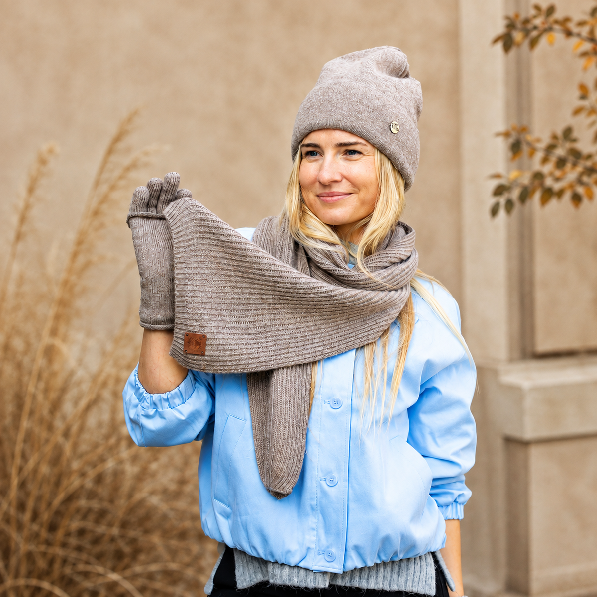 brown Long Cashmere Scarf for Women & Men
