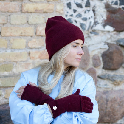 100% Mulberry Silk Lined Cashmere Hat