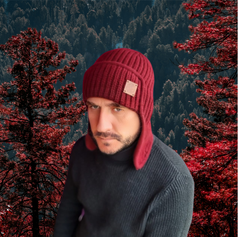 burgundy Men’s Winter Cashmere Earflap Hat – Soft Trapper Style Beanie, Lightweight and Cozy Cold Weather Hat, Stylish Gift for Him