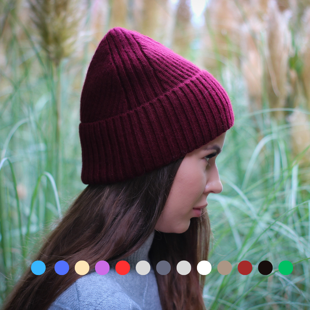 100% Mulberry Silk Lined Cashmere Hat