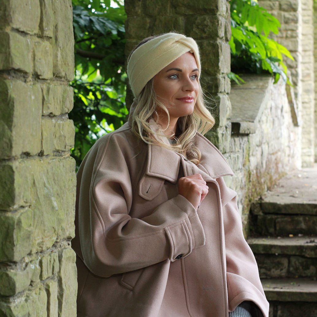 Cashmere Headband – Double Layer Soft Ear Warmer, Cozy Winter Gift for Her