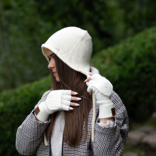 white Women’s Cashmere Winter Hat