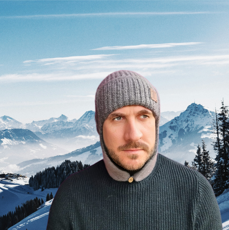 grey Men’s Winter Cashmere Earflap Hat – Soft Trapper Style Beanie, Lightweight and Cozy Cold Weather Hat, Stylish Gift for Him