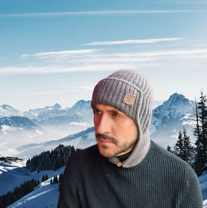 Herren-Kaschmir-Wintermütze mit Ohrenklappen – Weiche Beanie im Trapper-Stil, leichte und gemütliche Kaltwetter-Mütze, stilvolles Geschenk für Ihn