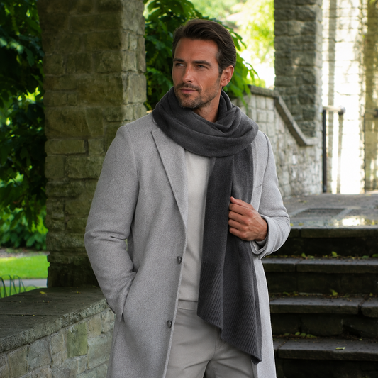 dark grey Long & Wide Cashmere Scarf for Women & Men