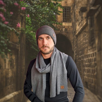 dark grey Long and Wide Cashmere Scarf for Women & Men – Soft, Warm Winter Wrap, Elegant Gift for Her or Him, Cozy Unisex Accessory for Cold Weather