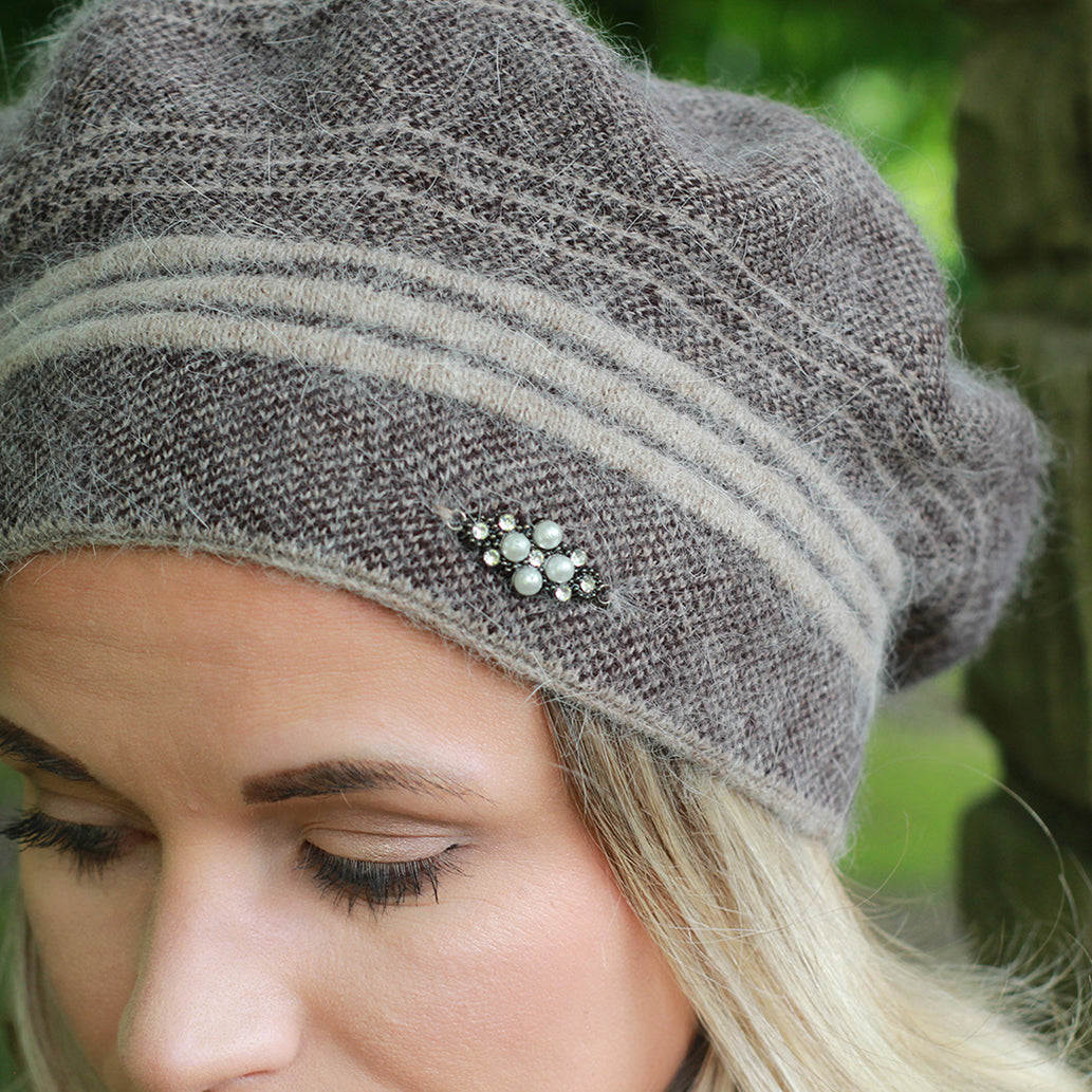 Women’s Cashmere Blend Beret – Warm Double Layer Winter Hat, French Style, Cozy Gift for Her, Mum or Grandma