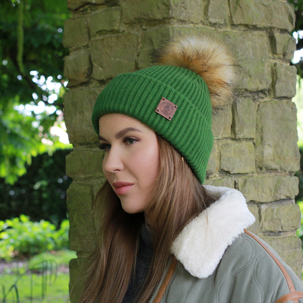 100% Pure Silk-Lined Cashmere Hat – Triple Layer Women’s Winter Beanie, Reduces Frizz, Faux Fur Pom Pom, Luxury Gift for Her