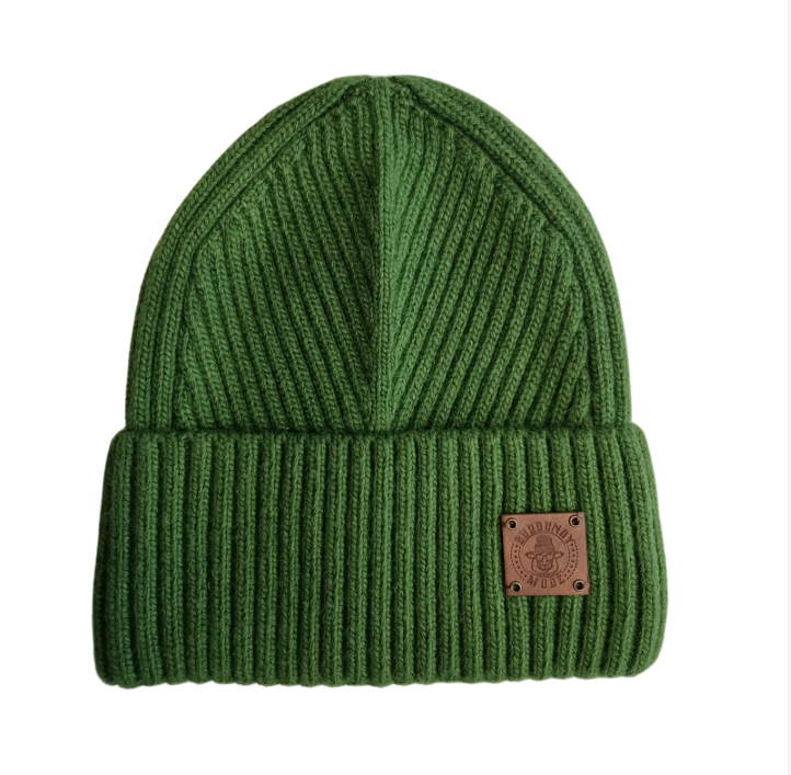 green Silk-Lined Men’s Cashmere Beanie for Winter — Soft, Warm Mens Winter Satin- Lined Hat, Luxury Gift for Him