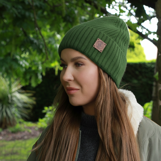 green Satin-Lined Women’s Cashmere Hat