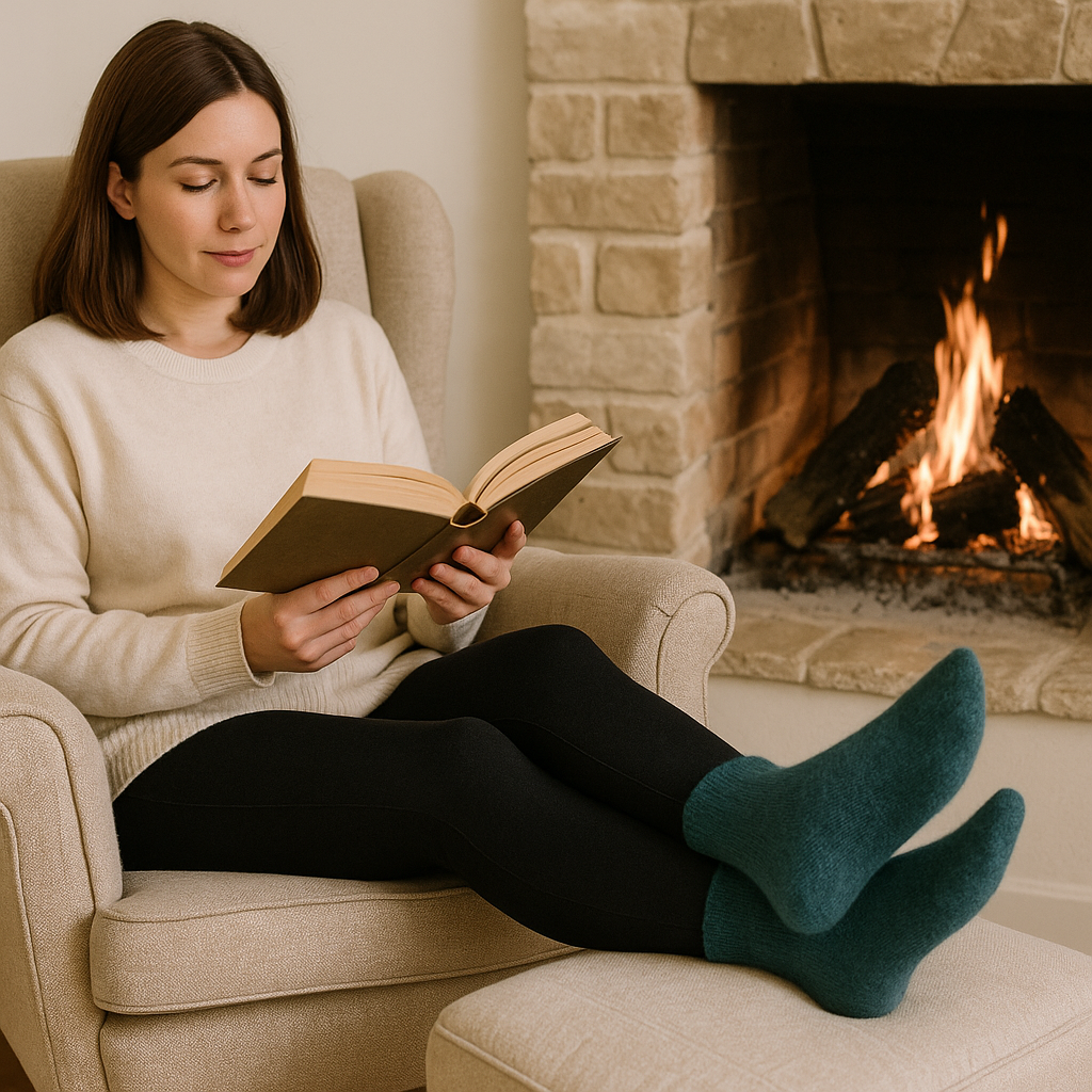 forest green Women's Cashmere Wool Socks – Soft, Warm Winter Socks for Her | Cozy Gift Idea for Women | Luxury Cold Weather Essentials